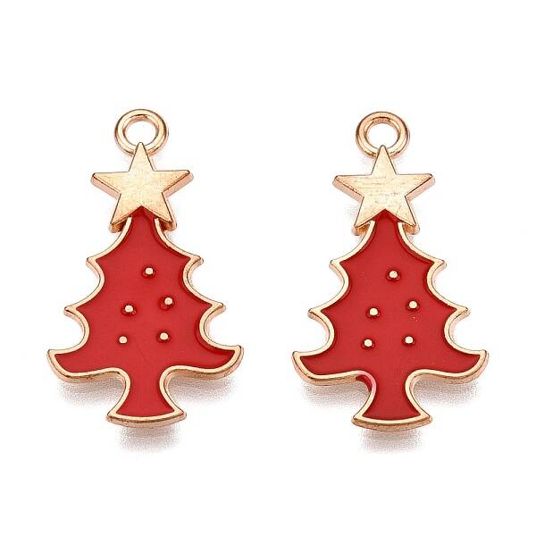 Christmas Theme Alloy Enamel Pendants