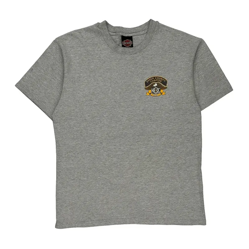 Harley Davidson Graphic T-Shirt - Large Grey Cotton Blend