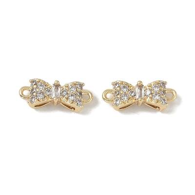 Brass Micro Pave Clear Cubic Zirconia Connector Charms