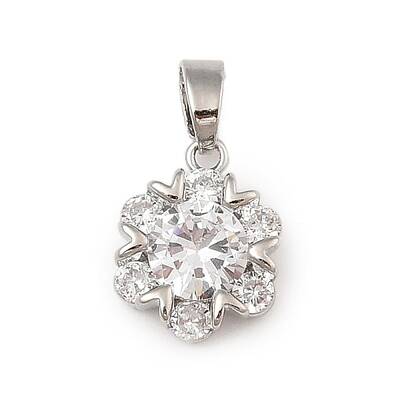 Brass Micro Pave Cubic Zirconia Pendants