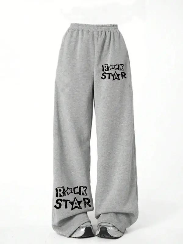 Girl's Letter Print Pocket Sweatpants, Casual Comfy Straight Leg Trousers for Daily Wear, Kids Bottoms for All Seasons