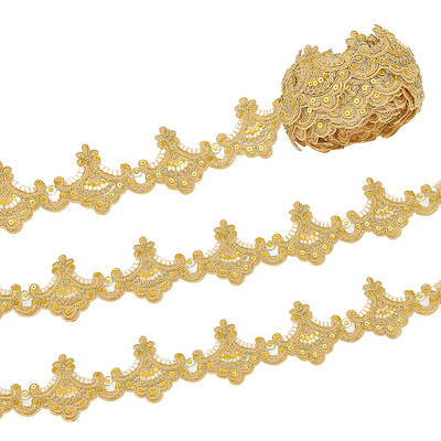 7.8 Yards Polyester Embroidery Flower Lace Trim