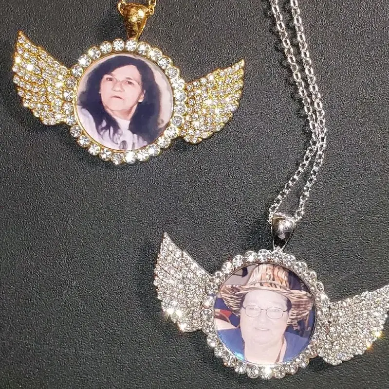 Custom Photo memorial wing Necklace personalized with free chain valentine day