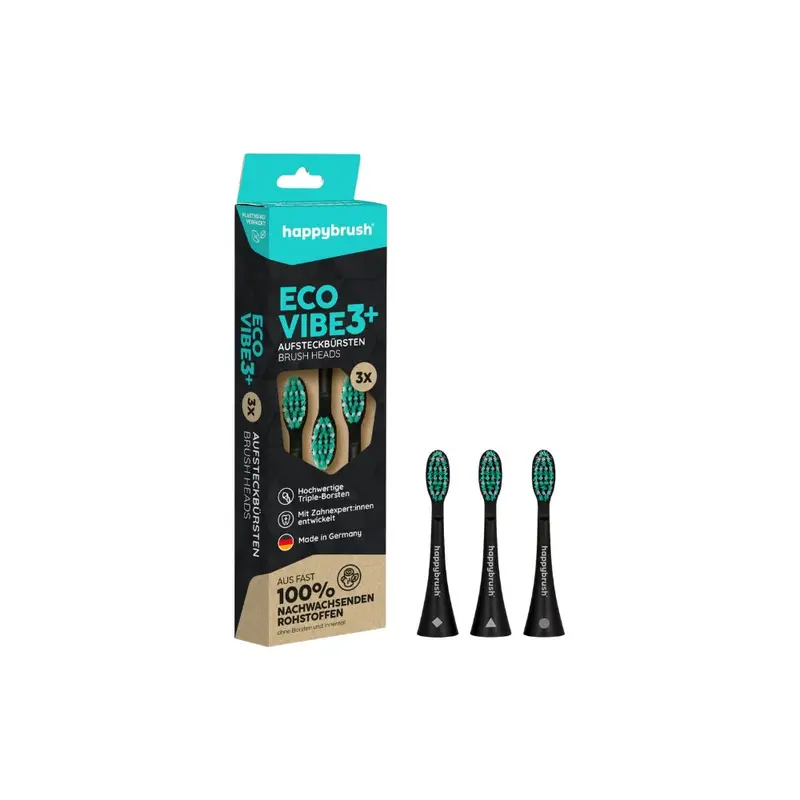 happybrush Eco VIBE 3 - Black and Mint Heads