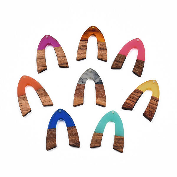 Transparent Resin & Walnut Wood Pendants