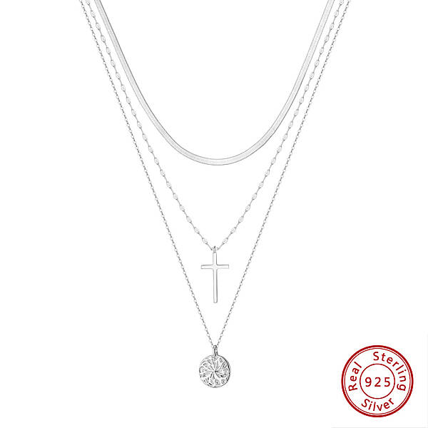 925 Sterling Silver 3 Layer Necklaces