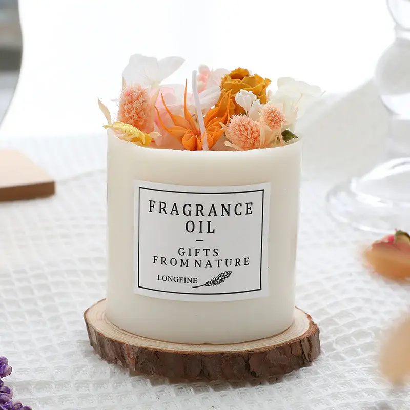 Dried Flowers Decor Romantic Candles | style: Lavender | Model: Gift box