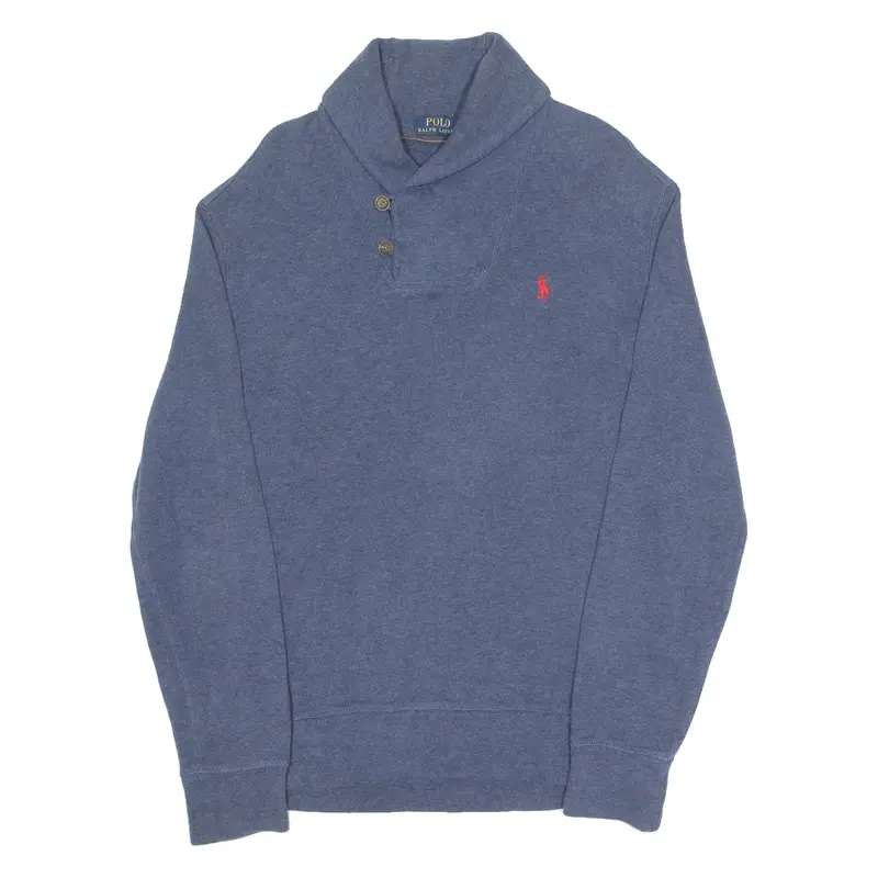 POLO RALPH LAUREN Mens Jumper Blue Roll Neck Tight Knit M