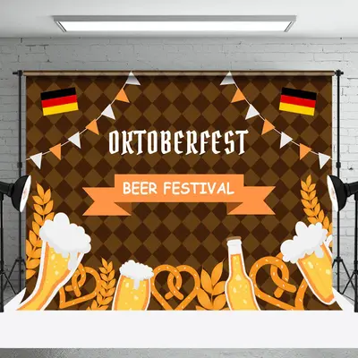 Brown Germany Flag Oktoberfest Beer Festival Backdrop