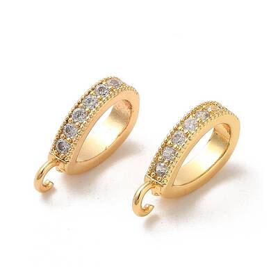 Brass Micro Pave Clear Cubic Zirconia Pendants