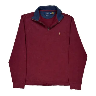 Polo By Ralph Lauren 1/4 Zip - Medium Burgundy Cotton