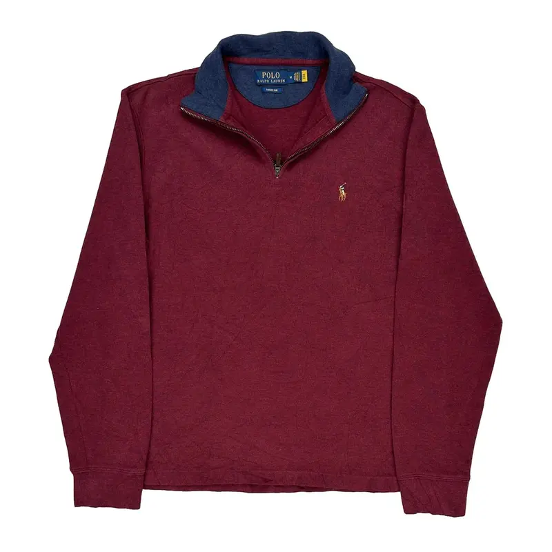 Polo By Ralph Lauren 1/4 Zip - Medium Burgundy Cotton
