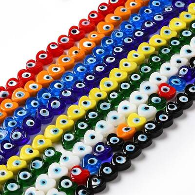 Handmade Evil Eye Lampwork Beads Strands