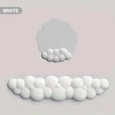 Cloud Shaped Design Wrist Rest & Mouse Pad Set, Comfortable & Breathable Memory Foam Mouse Pad Set for Office & Home Use, Cl...