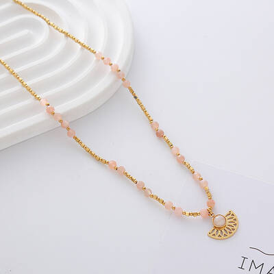Fan Stainless Steel Pendant Neacklaces