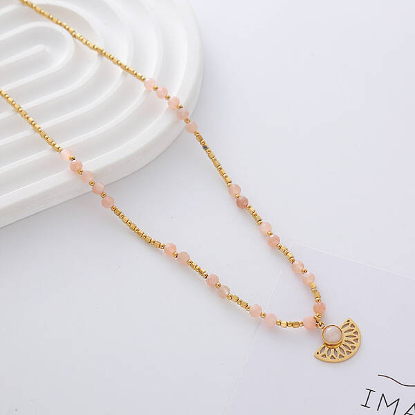 Fan Stainless Steel Pendant Neacklaces