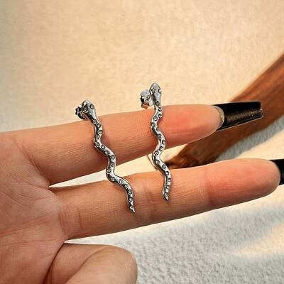 304 Stainless Steel Rhinestone Stud Earrings