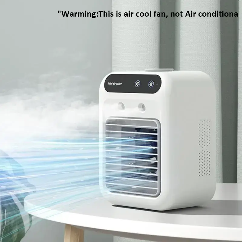 3-In-1 Fan with 2 Mist Speeds, Personal Evaporative Cooler for Bedroom and Office, 1800mah Battery and 500ML Tank, Mini Air C...