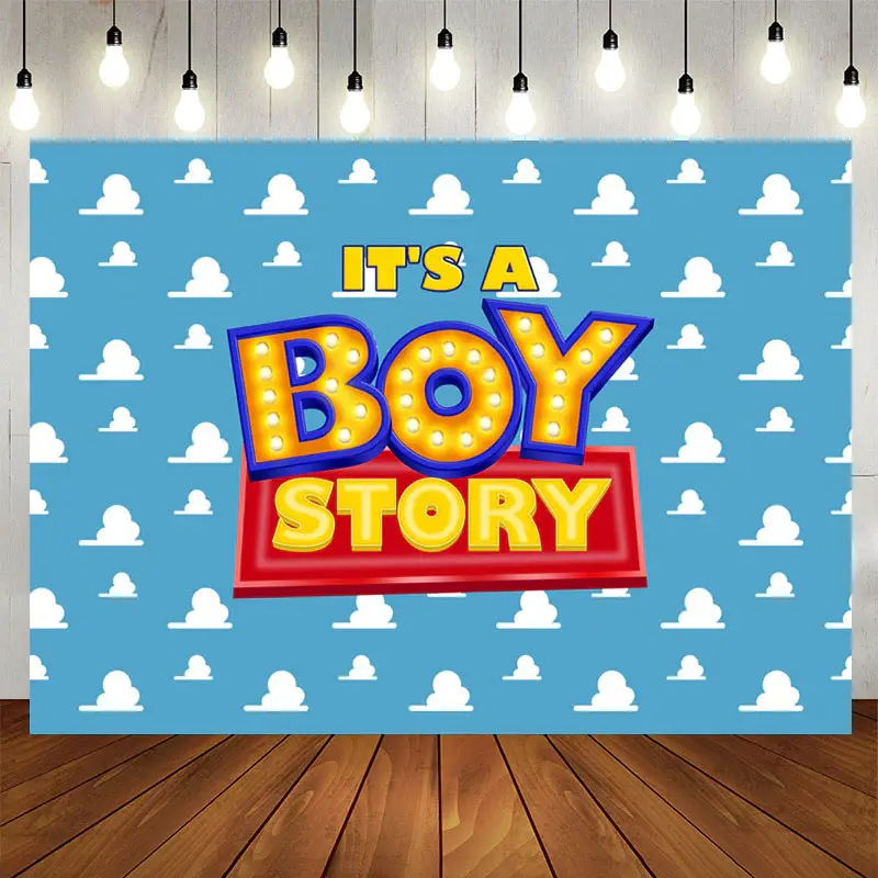 Aperturee Its A Boy Story Simple Lovely Baby Shower Backdrop