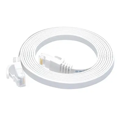 43077 Monoprice Cat6 Ethernet Patch Cable Flat FLEXboot Snagless RJ45 550MHz UTP Pure Bare Copper 30AWG 7ft White