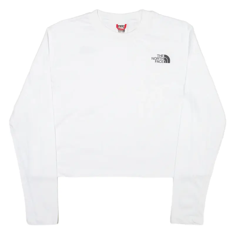 THE NORTH FACE Cropped Womens T-Shirt White Long Sleeve L