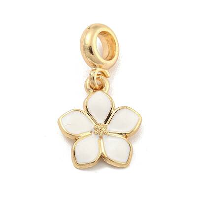 Rack Plating Alloy Enamel Flower European Dangle Charms
