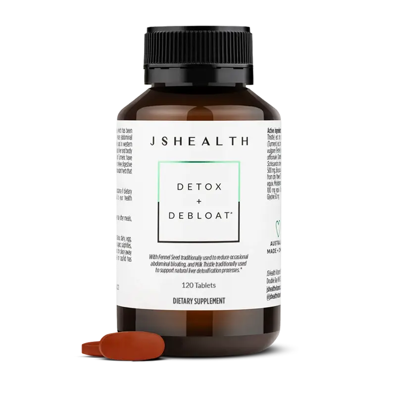 JSHealth Detox + Debloat Formula - 120 Tablets for Digestive Wellness with Milk Thistle & Fennel Seed - US Healthcare Supplem...