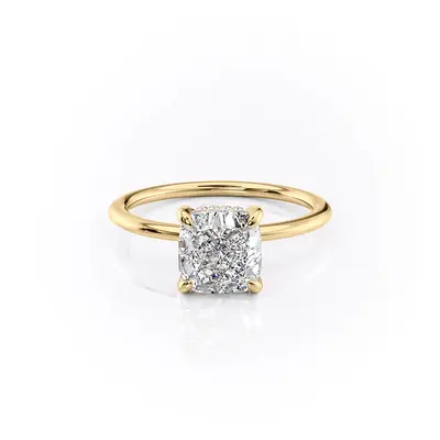 Sterling Silver with Yellow Gold Plated Moissanite Ring