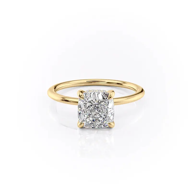 Sterling Silver with Yellow Gold Plated Moissanite Ring