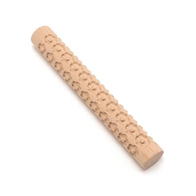 Flower Pattern Wooden Rolling Pin