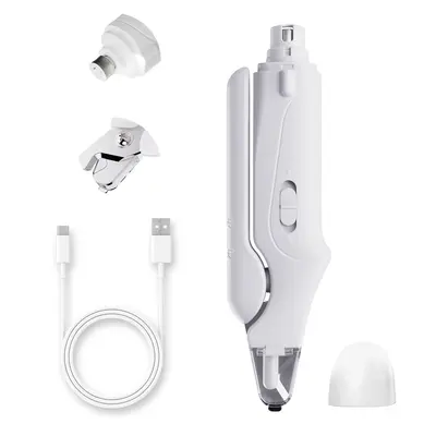 Pet nail grinder, multifunctional dog nail trimmer and cat nail trimmer kit, ultra quiet electric pet nail grinder, rechargea...