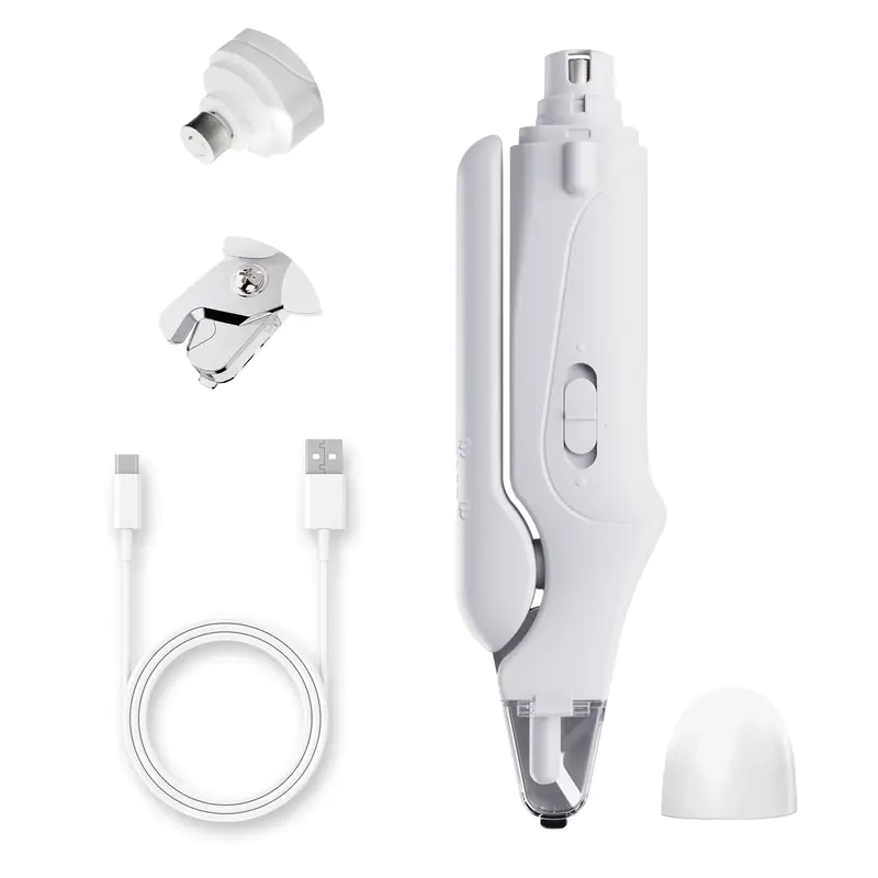 Pet nail grinder, multifunctional dog nail trimmer and cat nail trimmer kit, ultra quiet electric pet nail grinder, rechargea...