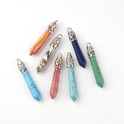 Natural & Synthetic Mixed Stone Big Pendants