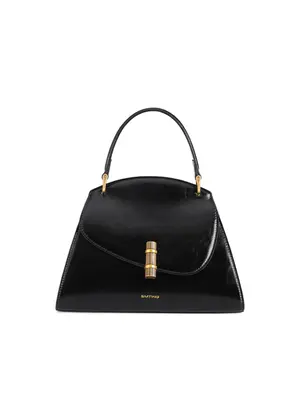 Smting top handle flap bag with Bamboo Slips Lock