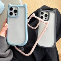 Cute Cat Ear Design Phone Case, 1 Count Shockproof Smartphone Protective Cover Protector, Fashion Casing Phone Accessories Co...