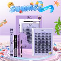 【Natural B Series Lash Kit】B03 B28 B43, 156 pcs Individual Lash Clusters,DIY Springtok Eyelash Extension at home Long Las...