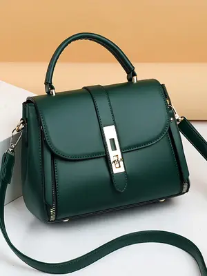 Women's Solid Color Pu Leather Handbag, Vintage Simple Crossbody Bag for Work & Daily Used, Daily Commuting Bag