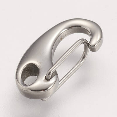 Tarnish Resistant 304 Stainless Steel Push Gate Snap Keychain Clasp Findings