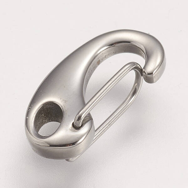 Tarnish Resistant 304 Stainless Steel Push Gate Snap Keychain Clasp Findings