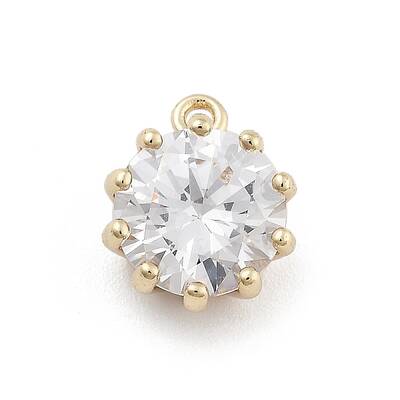 Brass Micro Pave Cubic Zirconia Pendants