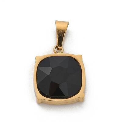 304 Stainless Steel Glass Rhinestone Pendants