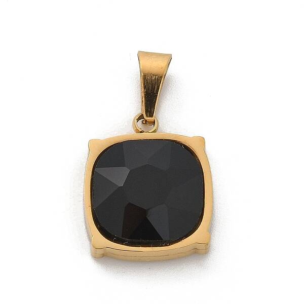 304 Stainless Steel Glass Rhinestone Pendants