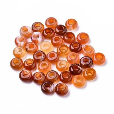 Natural Banded Agate European Beads