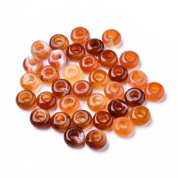 Natural Banded Agate European Beads