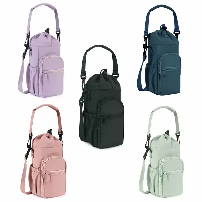 Water Bottle Carrier Bag, 1 Count Adjustable Shoulder Strap Water Bottle Holder, Drinkware Accessories for 30oz & 40oz Water ...