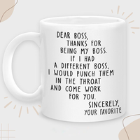 Worlds Best Boss Ever Mug, Dear Boss 11 oz Ceramic Mugs, Reusable And Microwave Safe Coffee Cup, Funny Ideal Gift for Best Fr...