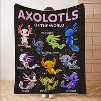 Axolotls Of The World Pattern Blanket, Soft Comfortable Throw Blanket, Cool Bedroom Bedding Blankets, Warm Napping Blanket fo...