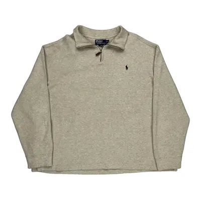 Ralph Lauren 1/4 Zip - 2XL Beige Cotton
