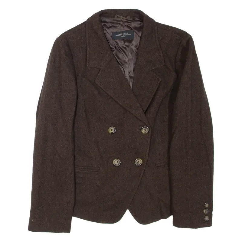 MAX MARA WEEKEND Womens Coat Brown Wool UK 14