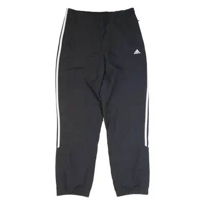 ADIDAS Womens Track Pants Black Tapered UK 12 W30 L30